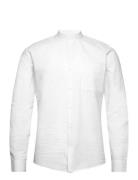 Seersucker Manderin Shirt L/S Lindbergh White