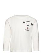 Printed Long Sleeve T-Shirt Mango White