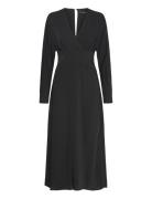 Cross-Neckline Slit Dress Mango Black