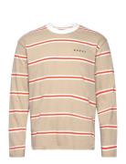 Quarter T-Shirt Ls-Beige / Red / White Edwin Beige