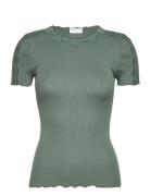 Silk T-Shirt W/ Lace Rosemunde Green