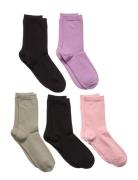 Socks 5P Bg Plain Fashion Col Lindex Pink