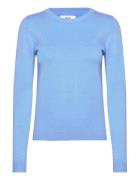 Objthess L/S O-Neck Knit Pullover Noos Object Blue