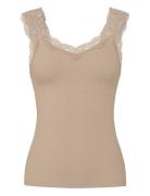 Pcbarbera Lace Top Jrs Noos Bc Pieces Brown