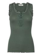 Silk Top W/ Button & Lace Rosemunde Green