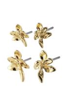 Riko Recycled Earrings, 2-In-1 Set Pilgrim Gold