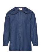 Super Light Denim Blouse W. Embroidery Copenhagen Colors Blue