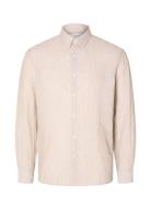 Slhregkylian-Linen Shirt Ls Classic Noos Selected Homme Cream