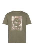 Stack Logo Camo Short Sleeve Tee Cassel Earth Timberland Green