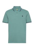 Millers River Tipped Pique Short Sleeve Polo Sea Pine Timberland Blue