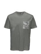 Onsperry Life Reg Leaf Ss Pockettee Noos ONLY & SONS Grey