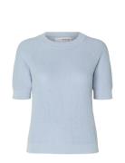 Slfelinna New Ss Knit Top Noos Selected Femme Blue