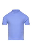 Cropped Rib T-Shirt Tom Tailor Blue