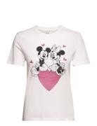 Onlmickey Life Reg S/S Valentine Top Jrs ONLY White