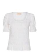 Crhenva O-Neck Blouse Cream White