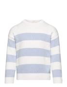 Striped Cotton-Blend Sweater Mango Blue