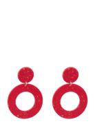 Circle Earrings No.1, Juicy Red Papu Red