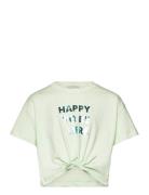 Cropped Knotted T-Shirt Tom Tailor Green