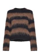 Faux Fur Knit Sweater Mango Brown