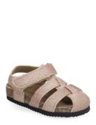 Sandals W. Toe + Velcro Strap Color Kids Pink