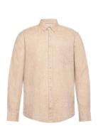Cotton/Linen Shirt L/S Lindbergh Beige