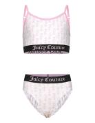 Juicy Aop Bralette And Bikini Brief Set Hanging Juicy Couture Pink