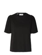 Slfpenelope 2/4 Ruffle Tee Selected Femme Black