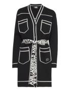 Branded Belted Cardigan Karl Lagerfeld Black