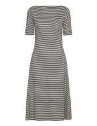 Striped Stretch Cotton Midi Dress Lauren Ralph Lauren Black