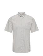 Onsremy Ss Reg Wash Stripe Oxford Shirt ONLY & SONS Grey