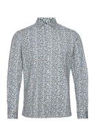 Clean Formal Aop Stretch Shirt Ls Clean Cut Copenhagen Blue