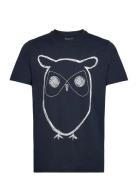 Alder Big Owl Tee - Gots/Vegan Knowledge Cotton Apparel Blue