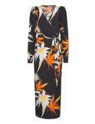 Print Midi Wrap Dress ROTATE Birger Christensen Black