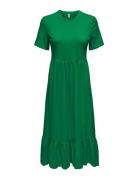 Onlmay Life S/S Peplum Calf Dress Jrs ONLY Green