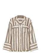 Striped Pyjama Shirt House Of Dagmar Beige