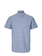 Slhreg-Sun Shirt Ss Noos Selected Homme Blue