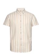 Jjjoshua Oxford Stripe Shirt Ss Jack & J S Beige