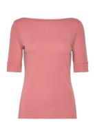 Stretch Cotton Boatneck Tee Lauren Ralph Lauren Pink