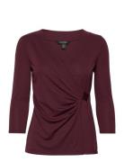 Stretch Jersey Top Lauren Ralph Lauren Burgundy