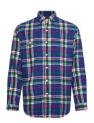 Classic Fit Plaid Flannel Workshirt Polo Ralph Lauren Blue