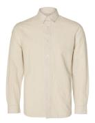 Slhslimnew-Linen Shirt Ls W Selected Homme Beige