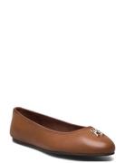 Th Leather Ballerina Tommy Hilfiger Brown