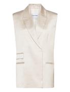 Shiny Viscose Tailored Vest Calvin Klein White