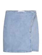 Buckle Wrap A-Line Denim Skirt Calvin Klein Jeans Blue