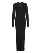 Laddered Rib Maxi Knit Dress Calvin Klein Black