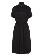Linen Ss Midi Shirt Dress Tommy Hilfiger Black