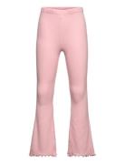 Leggings Flare Rib W Frill Edg Lindex Pink