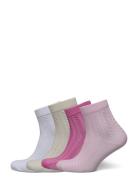 Sock High Ankle 4 P Soft Cable Lindex Pink