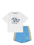 Essentials Allover Print Tee Set Kids Adidas Performance White