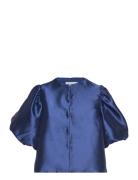 Cleo Pouf Sleeve Blouse Malina Blue